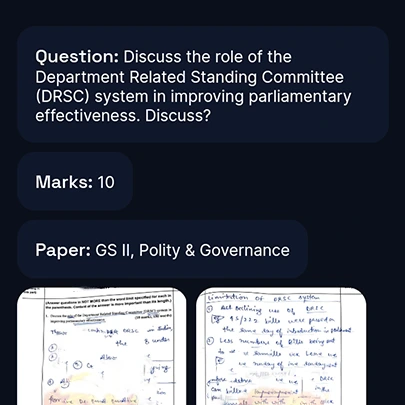 UPSC Mains answer evaluation tool with detailed feedback