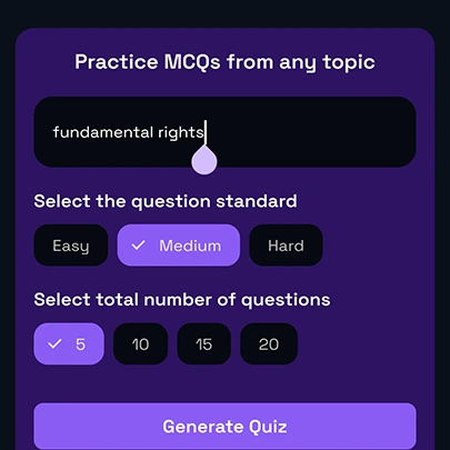 AI-powered multiple choice question generator tool for UPSC practice